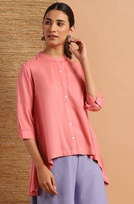 Pink plain viscose rayon tunics 2