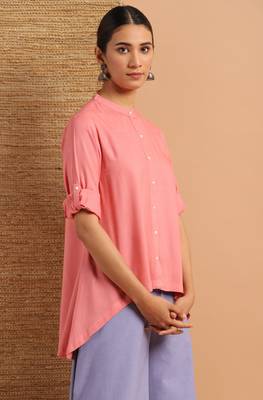 Pink plain viscose rayon tunics 3