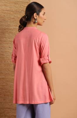 Pink plain viscose rayon tunics 4