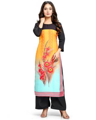 Multicolor printed crepe ethnic-kurtis 4