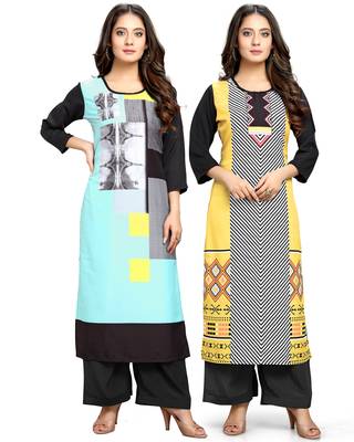 Multicolor printed crepe ethnic-kurtis 1