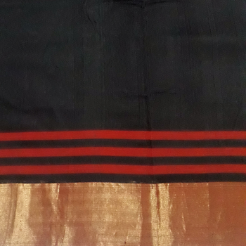 Black hand woven chanderi saree with blouse 4
