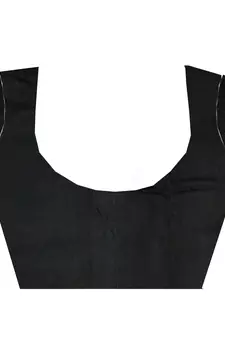 Black hand woven chanderi saree with blouse