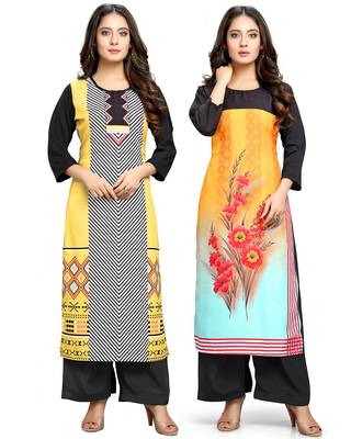 Multicolor printed crepe ethnic-kurtis 1