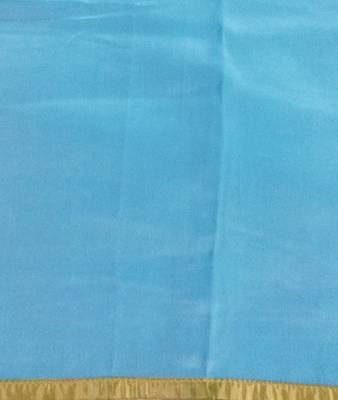 Blue  embroidered crepe saree with blouse 4