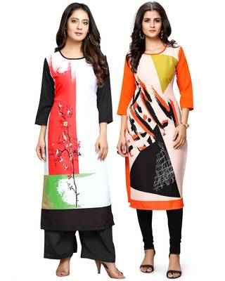 Multicolor printed crepe ethnic-kurtis 1