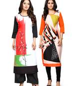 Multicolor printed crepe ethnic-kurtis