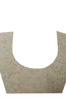 Beige printed viscose saree with blouse