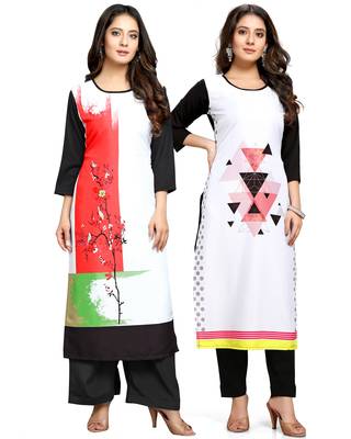 Multicolor printed crepe ethnic-kurtis 1