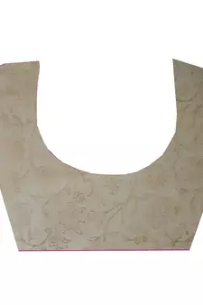 Beige printed viscose saree with blouse