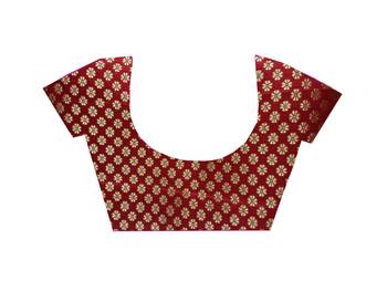 Beige embroidered viscose saree with blouse 3