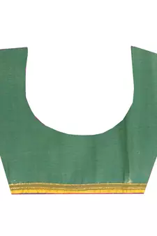 Green embroidered brocade saree with blouse