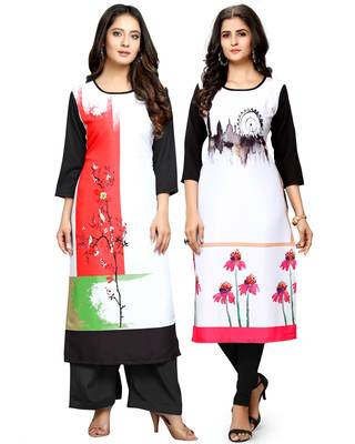 Multicolor printed crepe ethnic-kurtis 1