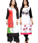 Multicolor printed crepe ethnic-kurtis