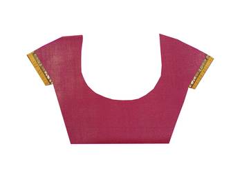 Pink embroidered brocade saree with blouse 4