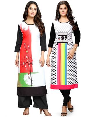 Multicolor printed crepe ethnic-kurtis 1