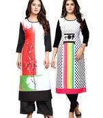 Multicolor printed crepe ethnic-kurtis