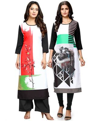 Multicolor printed crepe ethnic-kurtis 1