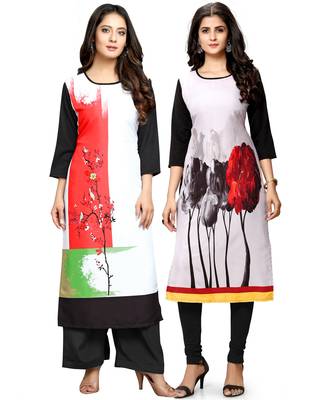 Multicolor printed crepe ethnic-kurtis 1