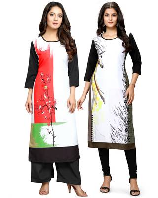 Multicolor printed crepe ethnic-kurtis 1