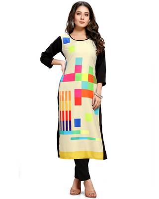 Multicolor printed crepe ethnic-kurtis 4
