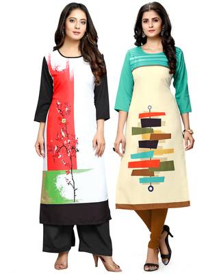 Multicolor printed crepe ethnic-kurtis 1
