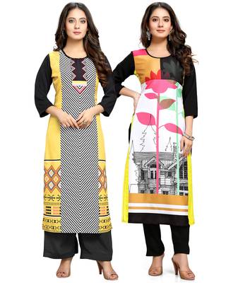 Multicolor printed crepe ethnic-kurtis 1