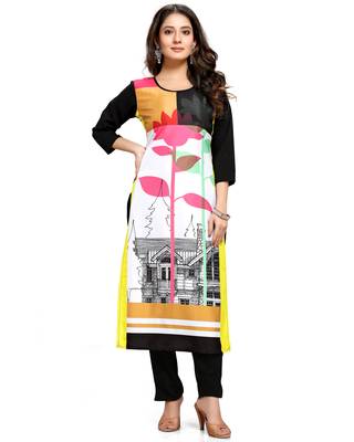 Multicolor printed crepe ethnic-kurtis 4