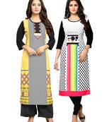 Multicolor printed crepe ethnic-kurtis