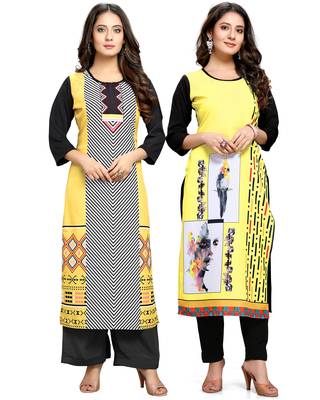 Multicolor printed crepe ethnic-kurtis 1