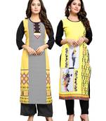 Multicolor printed crepe ethnic-kurtis