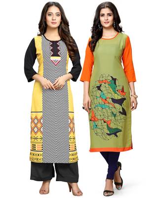 Multicolor printed crepe ethnic-kurtis 1