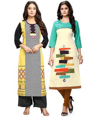 Multicolor printed crepe ethnic-kurtis 1