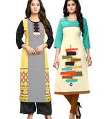 Multicolor printed crepe ethnic-kurtis