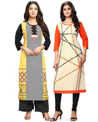 Multicolor printed crepe ethnic-kurtis 1