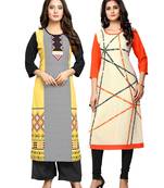 Multicolor printed crepe ethnic-kurtis