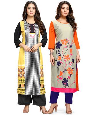Multicolor printed crepe ethnic-kurtis 1