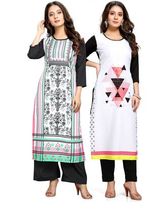 Multicolor printed crepe ethnic-kurtis 1