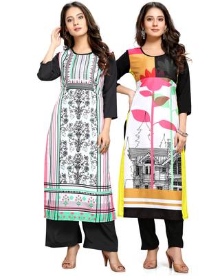 Multicolor printed crepe ethnic-kurtis 1