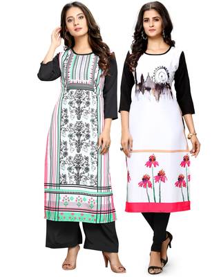 Multicolor printed crepe ethnic-kurtis 1