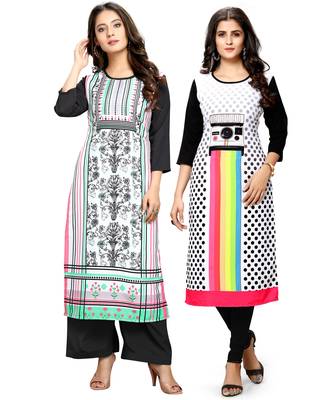 Multicolor printed crepe ethnic-kurtis 1
