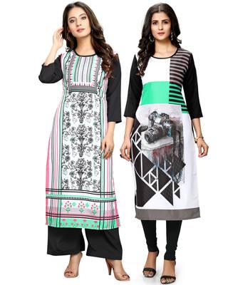 Multicolor printed crepe ethnic-kurtis 1