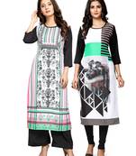 Multicolor printed crepe ethnic-kurtis