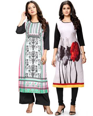 Multicolor printed crepe ethnic-kurtis 1