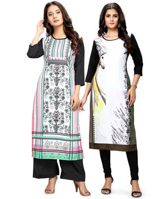 Multicolor printed crepe ethnic-kurtis 1