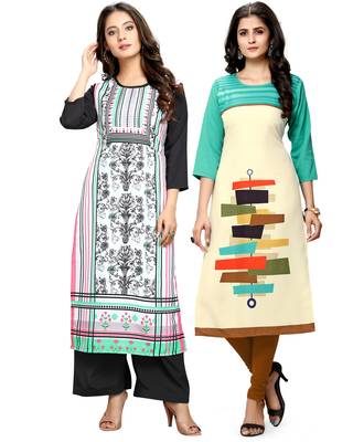 Multicolor printed crepe ethnic-kurtis 1