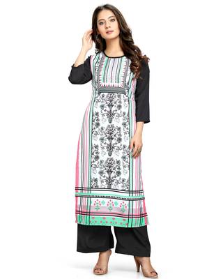 Multicolor printed crepe ethnic-kurtis 2