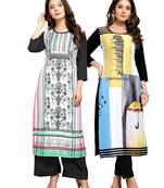 Multicolor printed crepe ethnic-kurtis