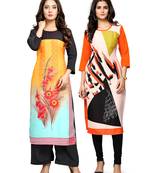 Multicolor printed crepe ethnic-kurtis