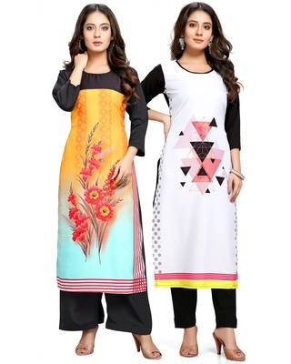 Multicolor printed crepe ethnic-kurtis 1